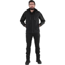 Astüm Askeri Malzeme Softshell Su ve Rüzgar Geçirmez Mont (Siyah)