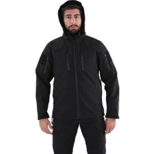 Astüm Askeri Malzeme Softshell Su ve Rüzgar Geçirmez Mont (Siyah)