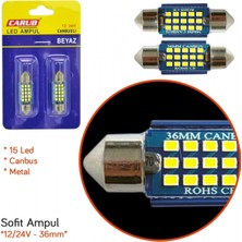 Carub 12V-24V Sofit Ampul 36MM 15 LED Canbus Metal Beyaz BR0402243