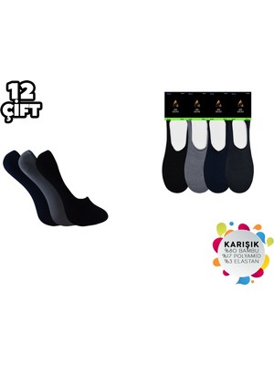 ADG Socks Adg 5001 Dikişsiz Slikonlu Erkek Bambu Babet 12'li