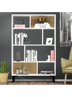 Cantek Dizayn Harby Ki̇taplık Beyaz - Safi̇rmeşe