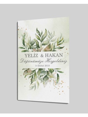 Düğün Nişan Hoşgeldiniz Cam TABLOMIYREM36X23-MIYREM
