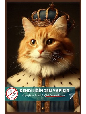 Pi Papers Kral Kedi Posteri, Kral Kedi Posteri, Yüksek Çözünürlüklü Akıllı Kağıt Poster, Yapay Zeka Tasarım