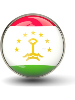 Market66 Tacikistan Rozet Tajikistan Bayrağı Çelik Yaka Daire Rozeti