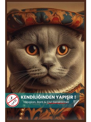 Pi Papers Scottish Fold Kedi Posteri, Scottish Kedi Posteri, Akıllı Kağıt Premium Poster, Yapay Zeka Tasarım