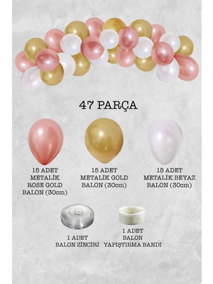 Pekshop Prenses Konsept Balon Zinciri Parti Balon Seti 47 Parça