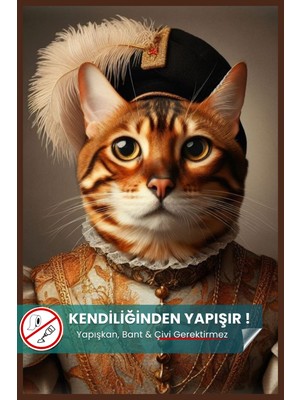 Pi Papers Bengal Kedisi Posteri, Yapışkansız Tutunan Akıllı Kağıt, Premium Baskı Poster (Yapay Zeka Tasarım)