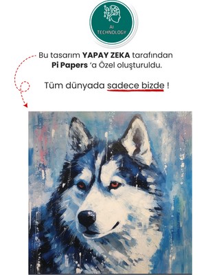 Pi Papers Sibirya Kurdu Portresi - Yüksek Çözünürlük Yapışkansız Tutunan Akıllı Kağıt Yağlı Boya Poster