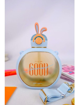 Tohana Tavşan Kulak Figürlü Askılı Sağlıklı Polikarbon Matara Suluk 700 ml Mavi-Mor Hediyelik