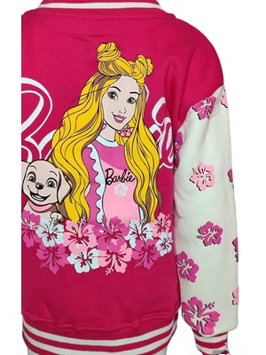 Urz Kids Barbie Temalı Ceket Barbie Baskılı Hırka