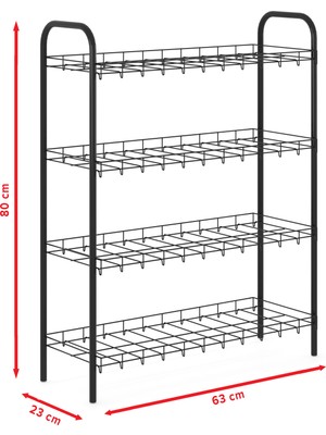 Emkatex Ayakkabılık Metal Ayakkabılık Ayakkabı Rafı Ayakkabı Düzenleyici Raf Üç Katlı Ayakkabılık Siyah
