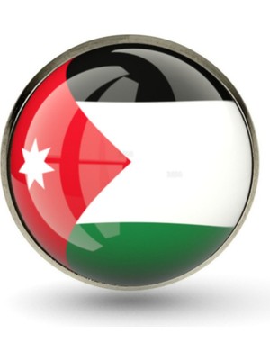 Market66 Ürdün Yaka Rozet Jordan Bayrağı Paslanmaz Çelik Iğneli Büyüteçli Yaka Rozeti