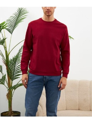 10 & Bir Pamuklu Bisiklet Yaka Regular Fit Basic Erkek Sweat