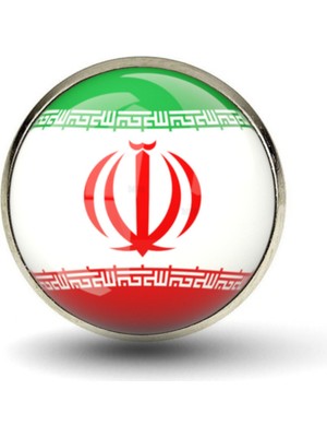Market66 Iran Yaka Rozet Iranian Bayrağı Paslanmaz Çelik Iğneli Büyüteçli Yaka Rozeti