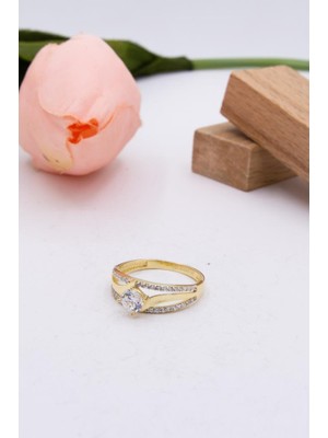 Latif Kuyumcu 14 Ayar Altın Yüzük Taşlı Kadın Yüzük LKYZK1459