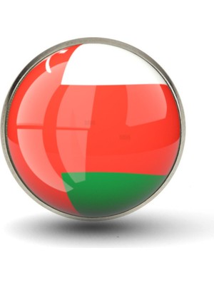 Market66 Umman Yaka Rozeti Oman Bayrağı Paslanmaz Çelik Iğneli Büyüteçli Rozet