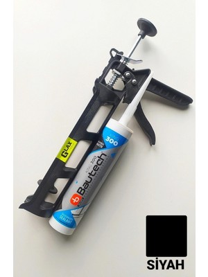 Glax Tools Siyah Silikonize Mastik / Çekomastik 500 Gr. + Silikon Tabancası