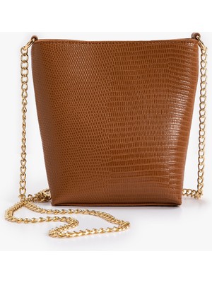 Koton Suni  Deri Kroko Çapraz Çanta Zincir Askılı