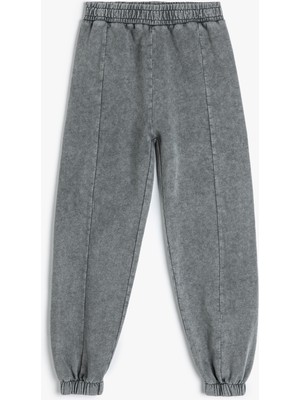 Koton Jogger Eşofman Altı Yıkamalı Beli Lastikli Pamuklu