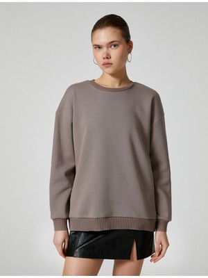 Koton Basic Sweatshirt Bisiklet Yaka Uzun Kollu