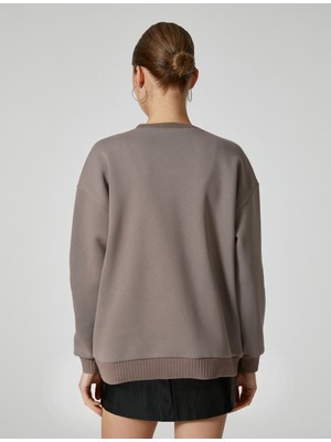 Koton Basic Sweatshirt Bisiklet Yaka Uzun Kollu