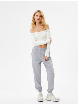 Koton Jogger Spor Eşofman Altı Yüksek Bel Cepli Modal Kumaş Yumuşak Tuşe Dokulu