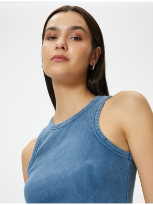 Koton Fitilli Atlet Halter Yaka Basic Soluk Efektli