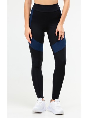 Speedlife Lacivert Slim Fit Düz Micro Yüksek Bel Toparlayıcı Kadın Tayt - SD0889