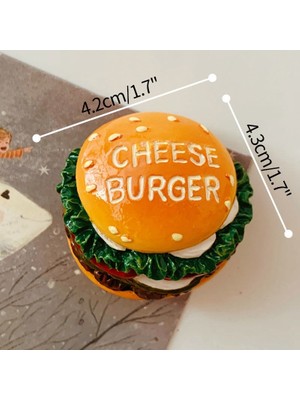 Qiuhong Shop Hamburger Tarzı Simülasyon Gıda Buzdolabı Mıknatısı 3D Reçine Tatlı Dekoratif Buzdolabı Çıkartmaları Mesaj Memo Tutucu Mutfak Yemek Odası Dekor (Yurt Dışından)