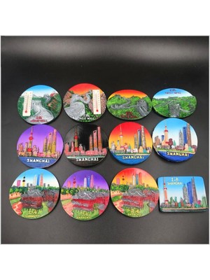 Qiuhong Shop Gök Mavisi Tarzı Babelemı Buzdolabı Mıknatısı Çin Seddi Hatıra Beijing Shanghaa Buzdolabı Mıknatısları Mutfak Mıknatısı Sticker Ev Dekorasyonu (Yurt Dışından)