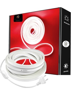 Burul 50 Metre Neon LED Şerit Kırmızı Işık 220V