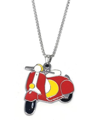 Herşey Nota Vespa Kolye Çelik Kırmızı