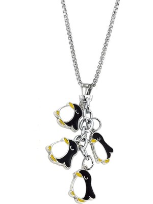 Herşey Nota Penguen Çelik Kolye