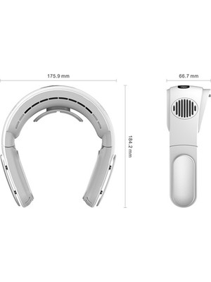 Humble Boyun Soğutucu USB Güç Kaynağı Tipi Klima Soğutucu Boyun Soğutma Fanı Asılı Yaz Boyun Fanı, Mavi-Gri (Yurt Dışından)