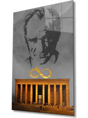 Miyrem Anıtkabir Atatürk Cam Tablo  36 x 23-Mıyrem