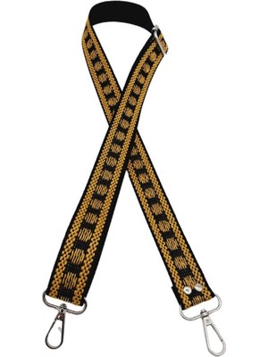 Angel Çanta Aksesuar 120X3 cm Polyester Kolon Çanta Sapı Siyah Gold Simli Gümüş Metalli