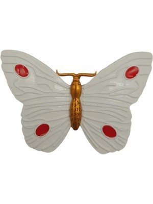 Angel Çanta Aksesuar Kelebek Model Beyaz Renk Plaka Süs