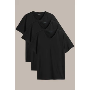 Erkek Çok Renkli T- Shirt Regular Fit Rahat Kesim V Yaka 3'lü Basic Tişört Paketi