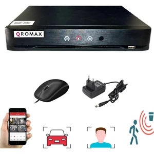 8 Kanal 5 MP H265+ 1080P Hibrit Araç, İnsan ve Yüz Tanımalı Xmeye Kayıt Cihazı