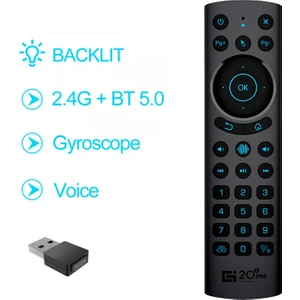 Silhouette G20S Pro Bt5.0 2.4g Kablosuz Akıllı Ses Hava Fare Jiroskop Ir Öğrenme Arkadan Aydınlatmalı Uzaktan Kumanda Android Tv Kutusu Için (Yurt Dışından)