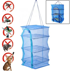 Tlg Shop 40X40X65CM Tarzı Katlanabilir 4 Katlı Kurutma Ağı Balık Ağı Kurutma Rafı Asılı Sebze Balık Yemekleri Kurutma Ağı 35 x 35 x 65CM Pe Askı Balık Ağı (Yurt Dışından)