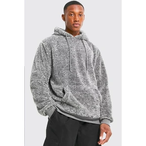 Kapüşonlu Uzun Kollu Kanguru Cepli Peluş Sweatshirt