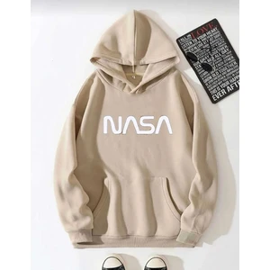 Unisex Nasa Baskılı Kapüşonlu Sweatshirt