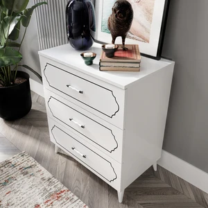 Kzn Home Hayal 3 Çekmeceli Modern Şifonyer Beyaz - Tamamı 1. Kalite Mdf