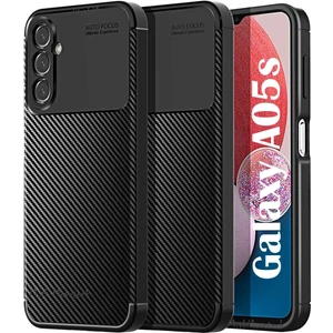 M.TK Moveteck Samsung Galaxy A05S Kılıf Kamera Korumalı Karbon Desenli Görünümlü Uzun Ömürlü Renk Atmaz Silikon Armor Fit Desing Negro