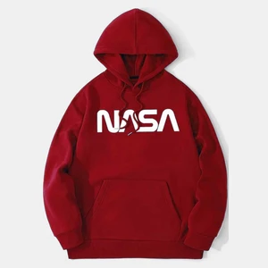 Unisex Nasa Baskılı Kapüşonlu Sweatshirt