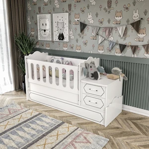 Kzn Home Hayal Modern Büyüyen Beşik Beyaz - Tamamı 1. Kalite Mdf