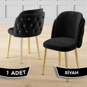 Axle Serisi 1 Adet Mutfak Sandalyesi Gold Kaplama Metal Ayak  Babyface Kumaş