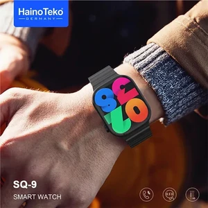 Haino Teko SQ-9 Gerçek Amoled Ekran Android İos HarmonyOs Uyumlu 3 Kordonlu Akıllı Saat Siyah