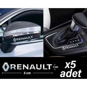 Renault Uyumlu Metal Sticker 5 Adet Oto Aksesuar Oto Sticker Çıkartma Araba